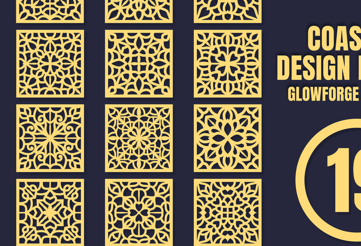 Σετ των 2 Intra απο ξύλο plywood 3mm-4mm πάχος – Square CoastersMandala 19 Δίασταση  20x20 cm INTRAFABR-85510380