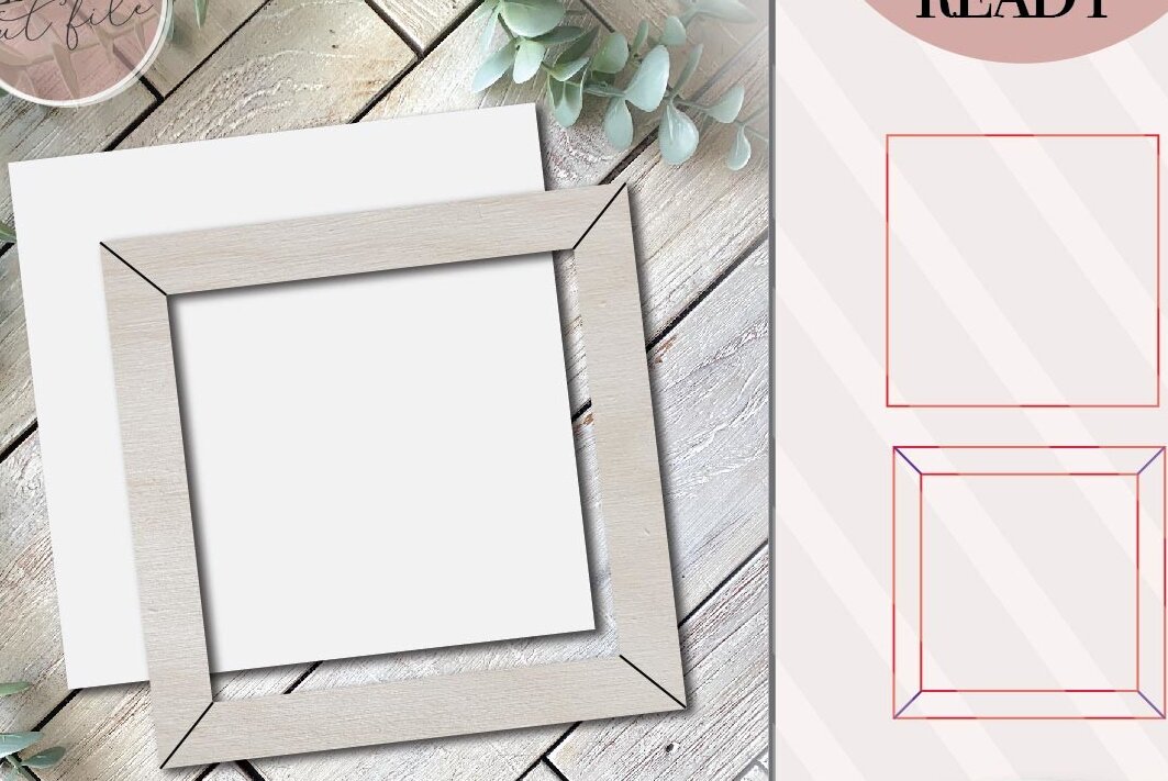 Σετ των 2 Intra απο ξύλο plywood 3mm-4mm πάχος – Τετράγωνο πλαίσιο Δίασταση  20x20 cm INTRAFABR-70531279