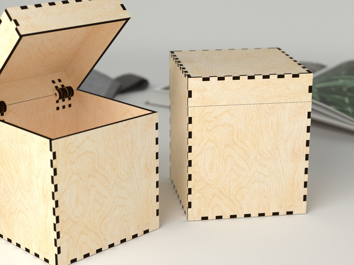 Σετ των 2 Intra απο ξύλο plywood 3mm-4mm πάχος – Τετράγωνο αρθρωτό κουτί Δίασταση  20x20 cm INTRAFABR-25548210