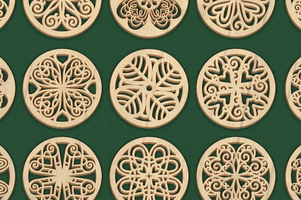 Σετ των 2 Intra απο ξύλο plywood 3mm-4mm πάχος – Σουβέρ κοπής με λέιζερ St Patricks 15 Δίασταση  20x20 cm INTRAFABR-60859227