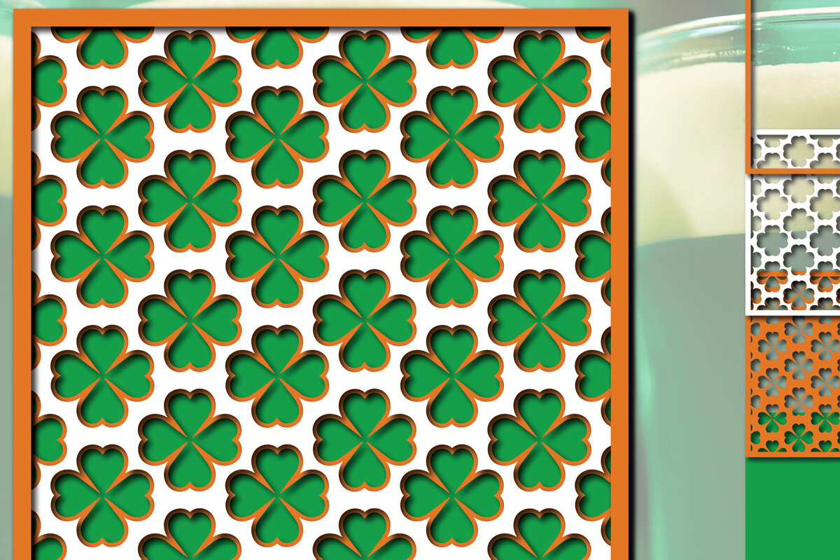 Σετ των 2 Intra απο ξύλο plywood 3mm-4mm πάχος – Ημέρα του Αγίου Πατρικίου Δίασταση  20x20 cm INTRAFABR-63673911