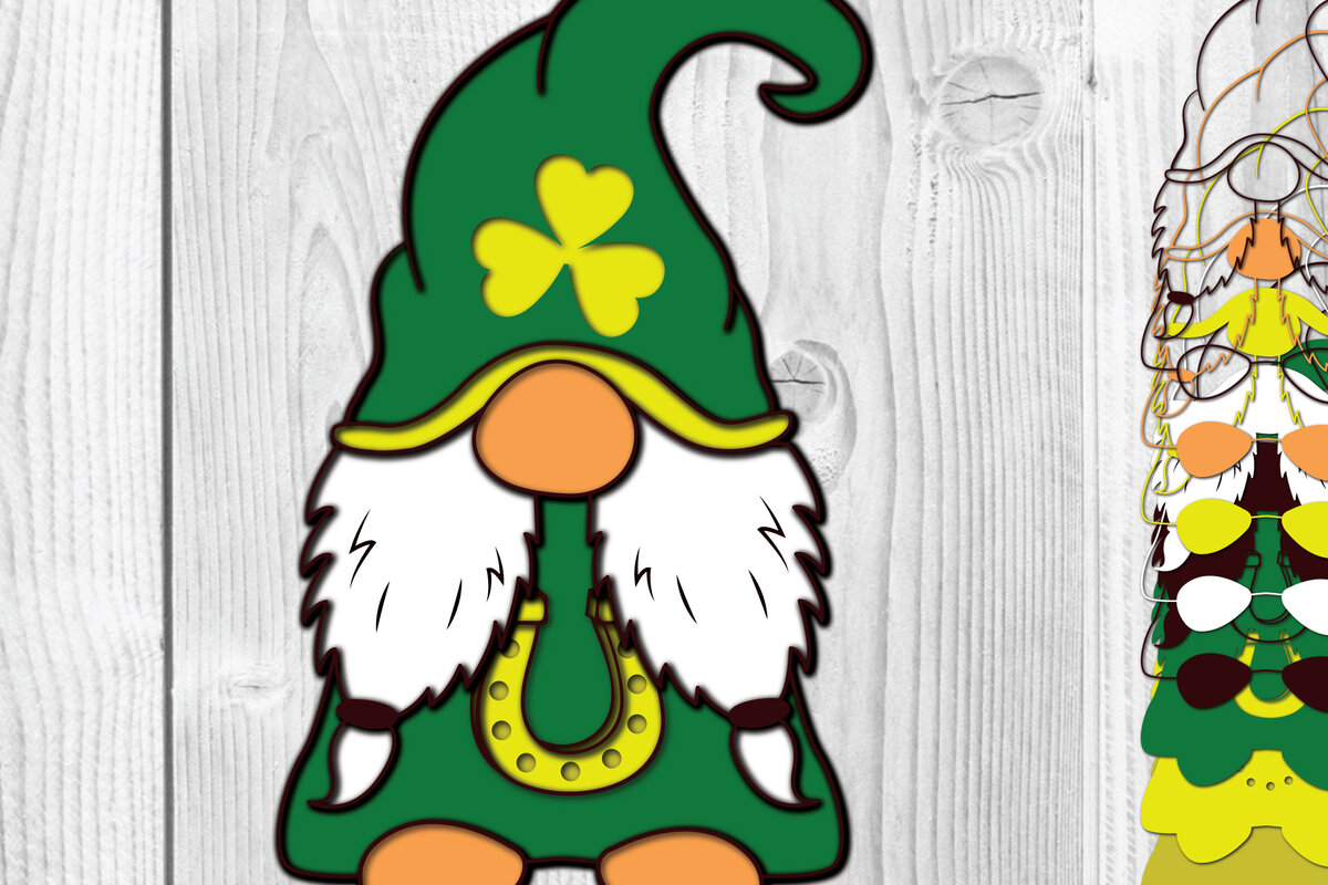 Σετ των 2 Intra απο ξύλο plywood 3mm-4mm πάχος – Ημέρα του Αγίου Πατρικίου 3d Paper Cut Δίασταση  20x20 cm INTRAFABR-64836129