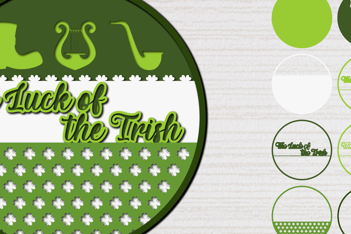 Σετ των 2 Intra απο ξύλο plywood 3mm-4mm πάχος – Ημέρα του Αγίου Πατρικίου 3d Paper cut Δίασταση  20x20 cm INTRAFABR-62226925