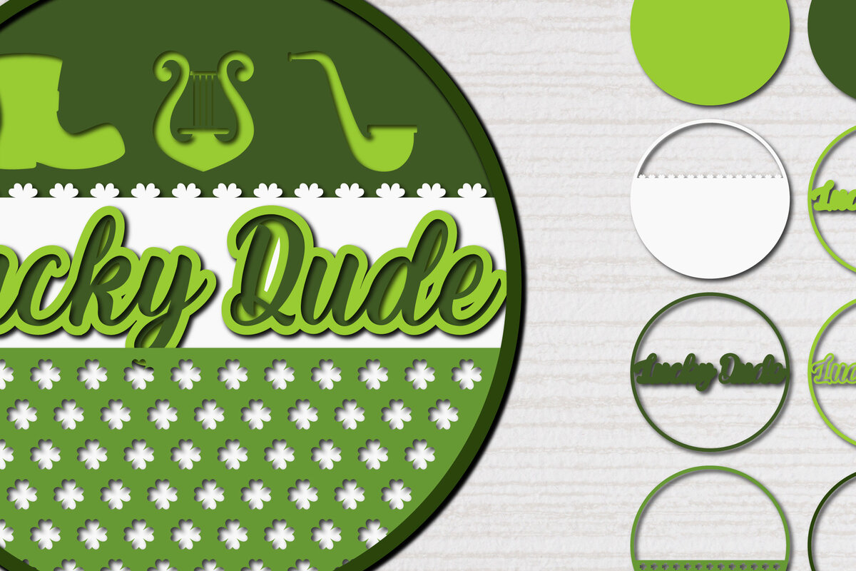 Σετ των 2 Intra απο ξύλο plywood 3mm-4mm πάχος – Ημέρα του Αγίου Πατρικίου 3d Paper cut Δίασταση  20x20 cm INTRAFABR-62227560