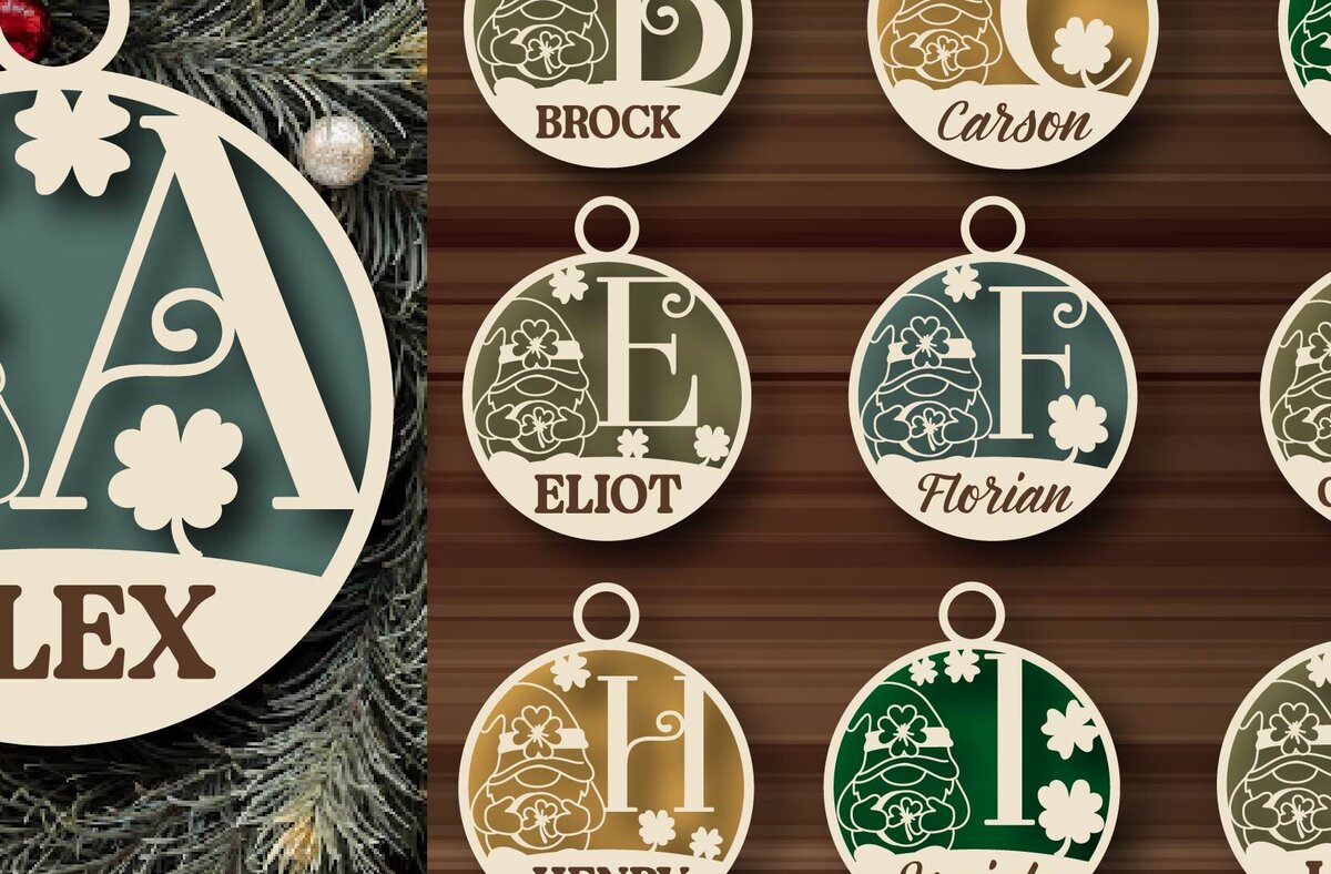 Σετ των 2 Intra απο ξύλο plywood 3mm-4mm πάχος – Ημέρα του Αγίου Πατρικίου a-Z Name Δίασταση  20x20 cm INTRAFABR-114274280