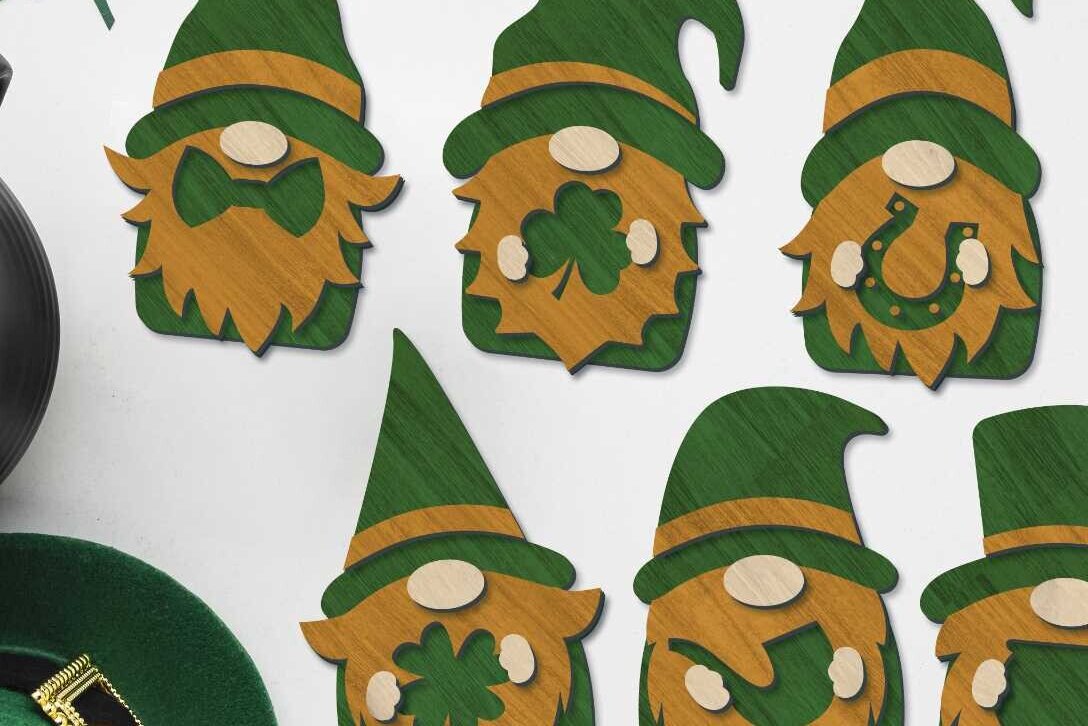 Σετ των 2 Intra απο ξύλο plywood 3mm-4mm πάχος – Πακέτο για την Ημέρα του Αγίου Πατρικίου, Αρχεία με στρώσεις Δίασταση  20x20 cm INTRAFABR-91690154