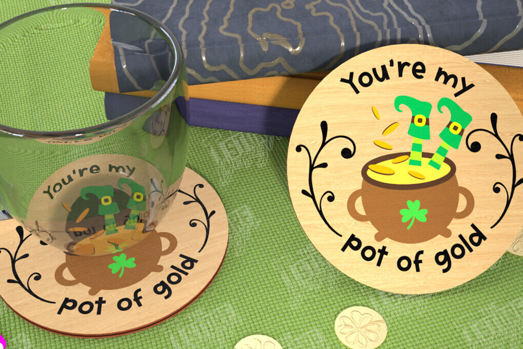 Σετ των 2 Intra απο ξύλο plywood 3mm-4mm πάχος – Σουβέρ για την ημέρα του Αγίου Πατρικίου | Κύπελλο σουβέρ Δίασταση  20x20 cm INTRAFABR-115453714