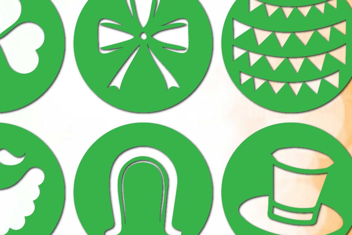 Σετ των 2 Intra απο ξύλο plywood 3mm-4mm πάχος – Πακέτο St Patrick's Day Decor Δίασταση  20x20 cm INTRAFABR-62662389