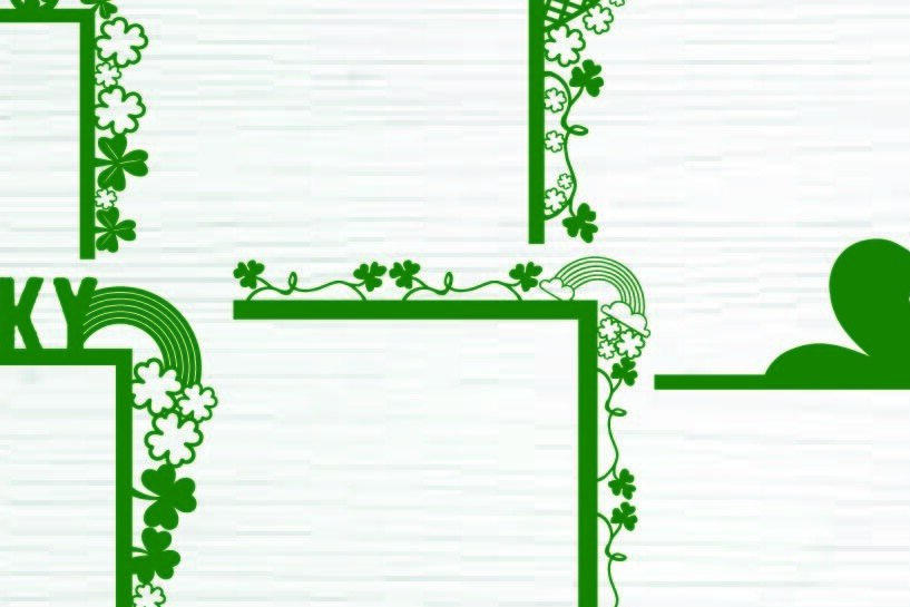 Σετ των 2 Intra απο ξύλο plywood 3mm-4mm πάχος – Πακέτο Door Corner St. Patrick's Day Δίασταση  20x20 cm INTRAFABR-114351992