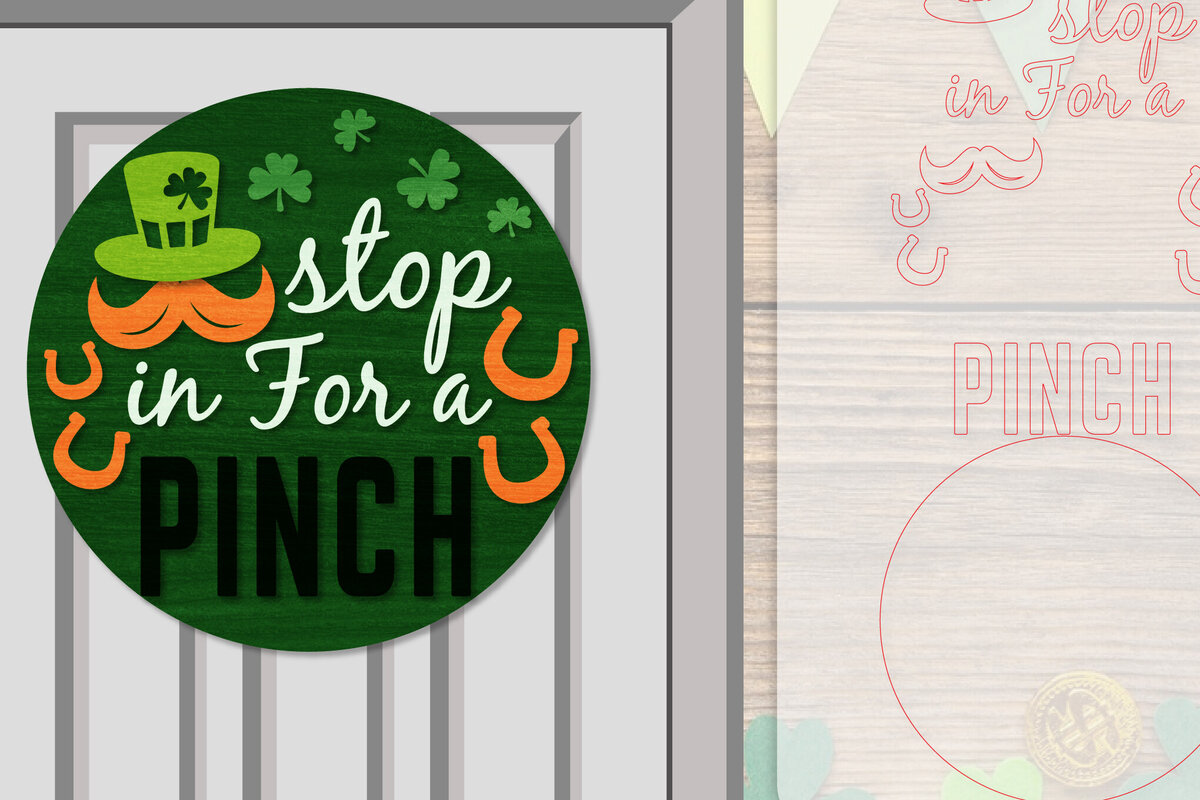 Σετ των 2 Intra απο ξύλο plywood 3mm-4mm πάχος – Κρεμάστρα πόρτας St. Patrick's Day Lasercut Δίασταση  20x20 cm INTRAFABR-117786611