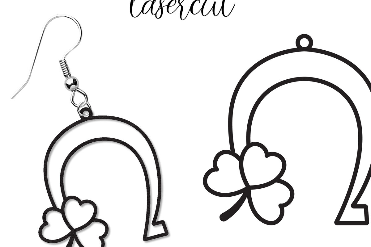 Σετ των 3 Intra απο ξύλο plywood 3mm-4mm πάχος – Σκουλαρίκια St Patrick's Day Lasercut Δίασταση  5x5 cm INTRAFABR-118041059