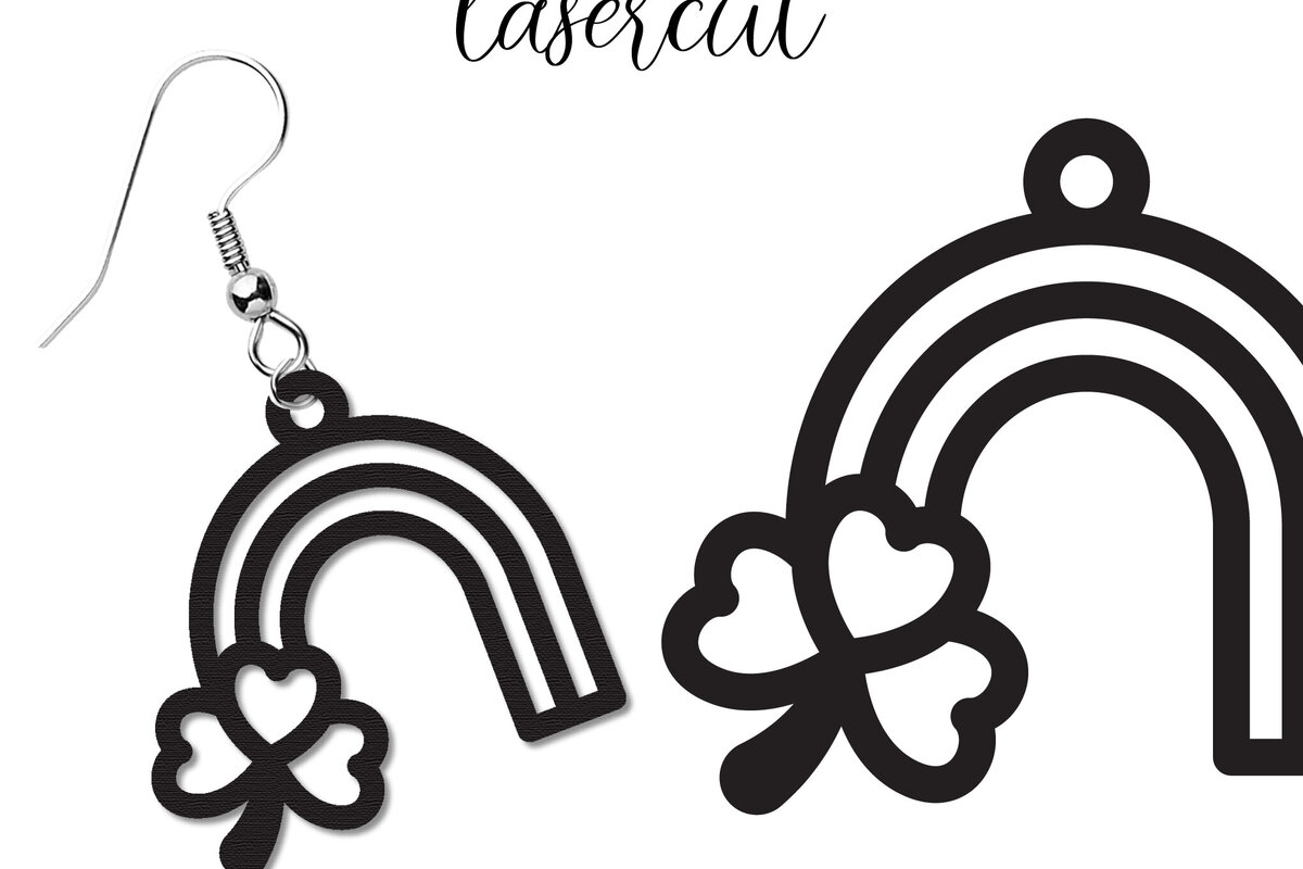 Σετ των 3 Intra απο ξύλο plywood 3mm-4mm πάχος – Σκουλαρίκια St Patrick's Day Lasercut Δίασταση  5x5 cm INTRAFABR-117724945