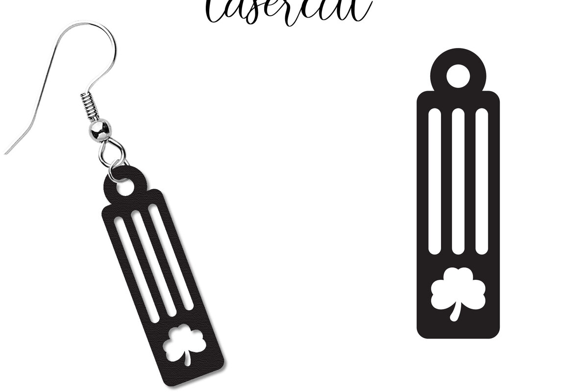 Σετ των 3 Intra απο ξύλο plywood 3mm-4mm πάχος – Σκουλαρίκια St Patrick's Day Lasercut Δίασταση  5x5 cm INTRAFABR-117725271