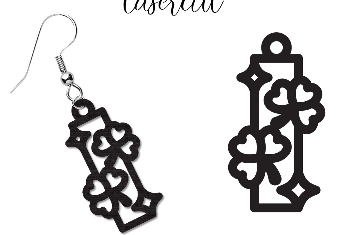 Σετ των 3 Intra απο ξύλο plywood 3mm-4mm πάχος – Σκουλαρίκια St Patrick's Day Lasercut Δίασταση  5x5 cm INTRAFABR-117725291