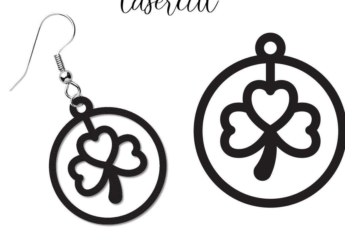 Σετ των 3 Intra απο ξύλο plywood 3mm-4mm πάχος – Σκουλαρίκια St Patrick's Day Lasercut Δίασταση  5x5 cm INTRAFABR-117725344