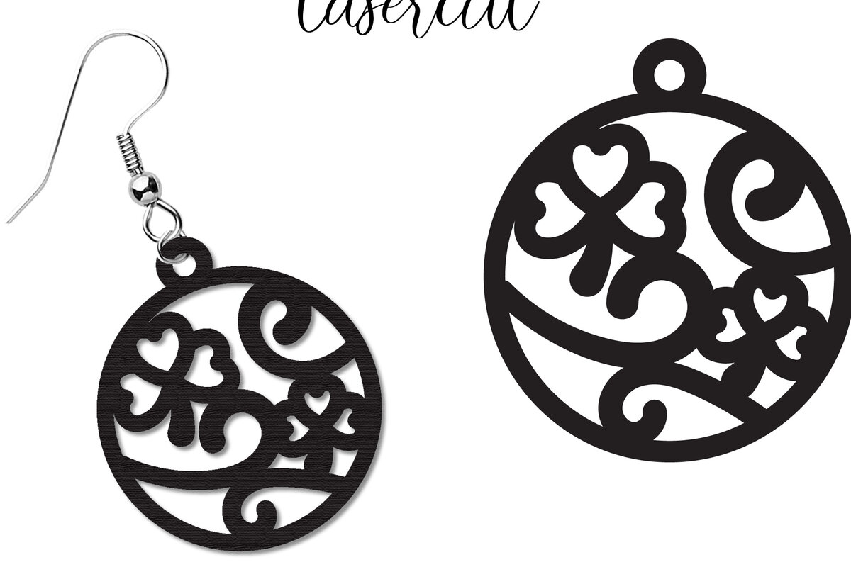 Σετ των 3 Intra απο ξύλο plywood 3mm-4mm πάχος – Σκουλαρίκια St Patrick's Day Lasercut Δίασταση  5x5 cm INTRAFABR-117725361