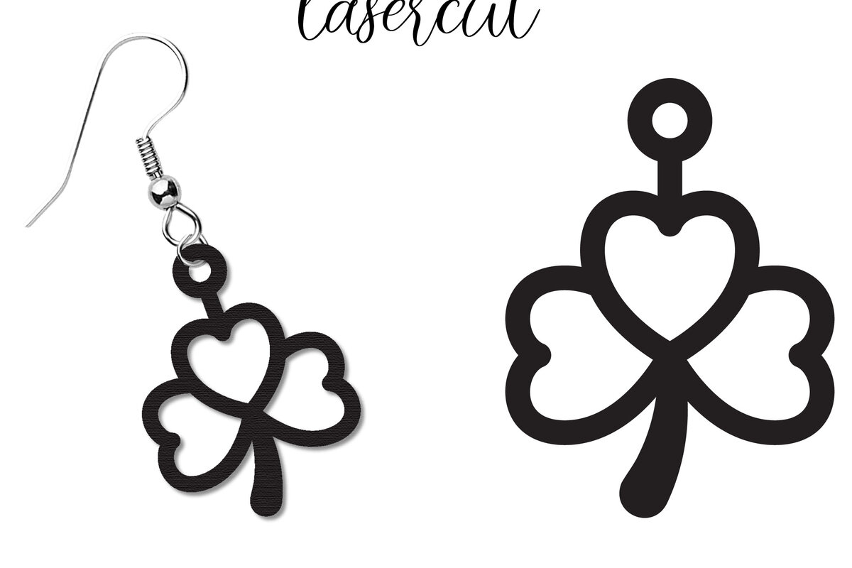 Σετ των 3 Intra απο ξύλο plywood 3mm-4mm πάχος – Σκουλαρίκια St Patrick's Day Lasercut Δίασταση  5x5 cm INTRAFABR-117724924