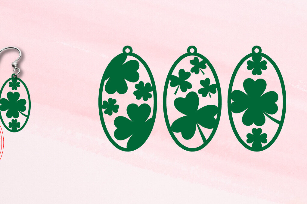 Σετ των 3 Intra απο ξύλο plywood 3mm-4mm πάχος – Σκουλαρίκια του Αγίου Πατρικίου Δίασταση  5x5 cm INTRAFABR-115353267