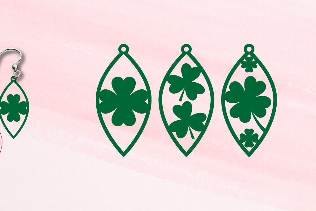 Σετ των 3 Intra απο ξύλο plywood 3mm-4mm πάχος – Σκουλαρίκια του Αγίου Πατρικίου Δίασταση  5x5 cm INTRAFABR-115671059