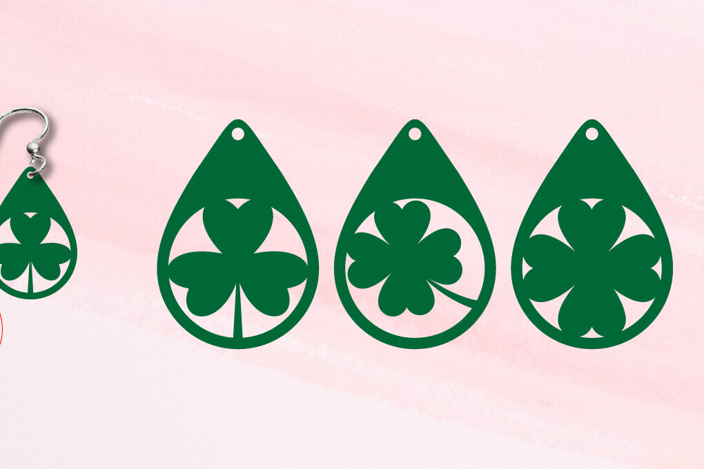 Σετ των 3 Intra απο ξύλο plywood 3mm-4mm πάχος – Σκουλαρίκια του Αγίου Πατρικίου Δίασταση  5x5 cm INTRAFABR-113749157