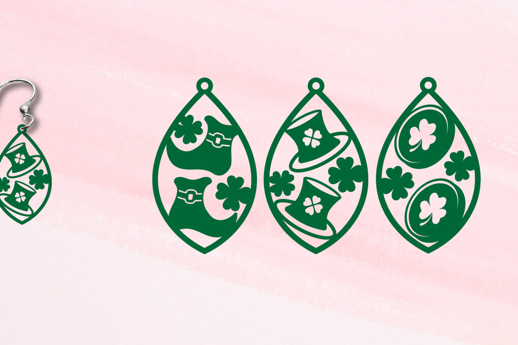 Σετ των 3 Intra απο ξύλο plywood 3mm-4mm πάχος – Σκουλαρίκια του Αγίου Πατρικίου Δίασταση  5x5 cm INTRAFABR-113904738