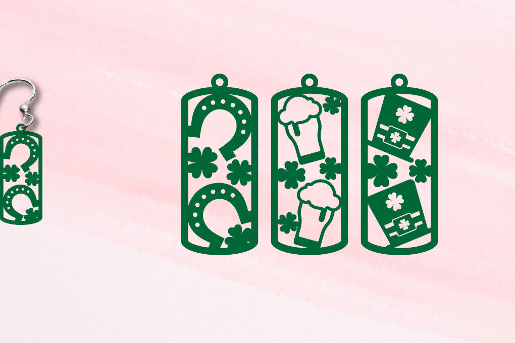 Σετ των 3 Intra απο ξύλο plywood 3mm-4mm πάχος – Σκουλαρίκια του Αγίου Πατρικίου Δίασταση  5x5 cm INTRAFABR-115202677