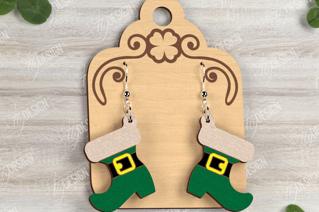 Σετ των 3 Intra απο ξύλο plywood 3mm-4mm πάχος – Σκουλαρίκια του Αγίου Πατρικίου | Αξεσουάρ Δίασταση  5x5 cm INTRAFABR-115434896