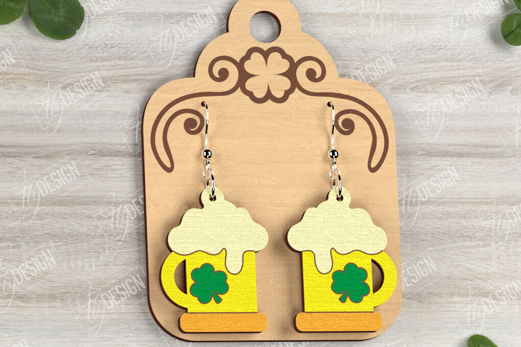 Σετ των 3 Intra απο ξύλο plywood 3mm-4mm πάχος – Σκουλαρίκια του Αγίου Πατρικίου | Αξεσουάρ Δίασταση  5x5 cm INTRAFABR-115434870