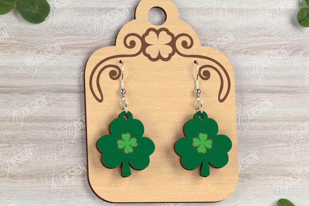 Σετ των 3 Intra απο ξύλο plywood 3mm-4mm πάχος – Σκουλαρίκια του Αγίου Πατρικίου | Αξεσουάρ Δίασταση  5x5 cm INTRAFABR-115434888