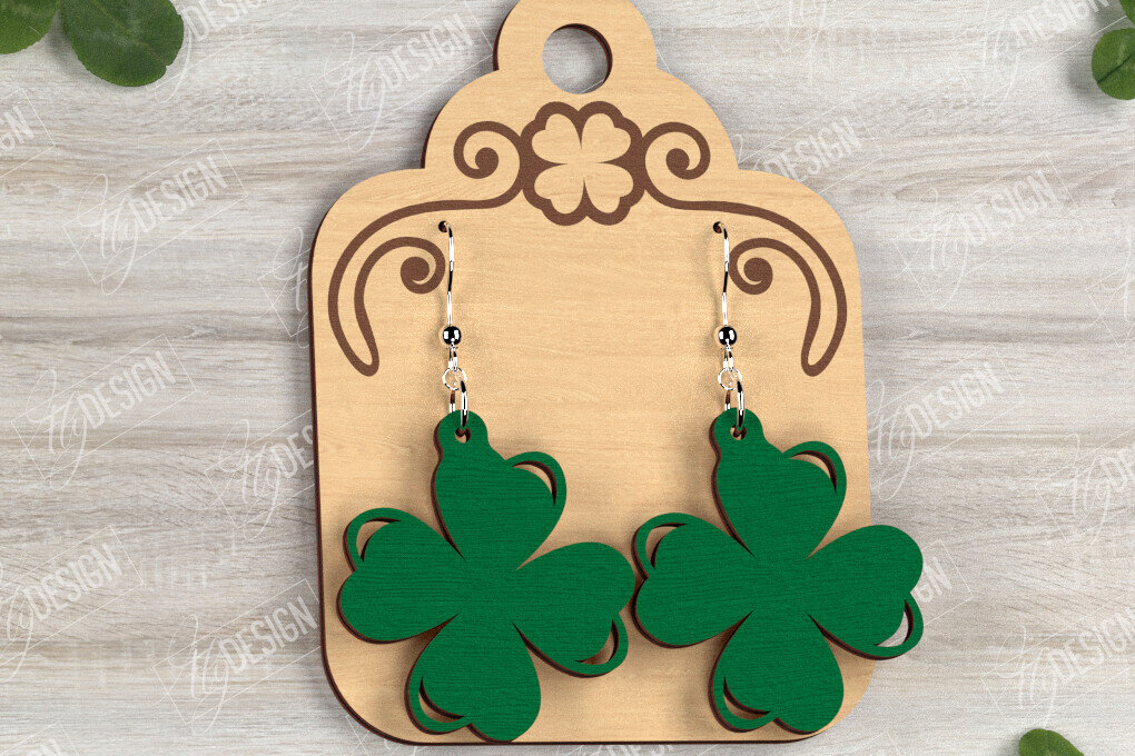 Σετ των 3 Intra απο ξύλο plywood 3mm-4mm πάχος – Σκουλαρίκια του Αγίου Πατρικίου | Αξεσουάρ Δίασταση  5x5 cm INTRAFABR-115434850