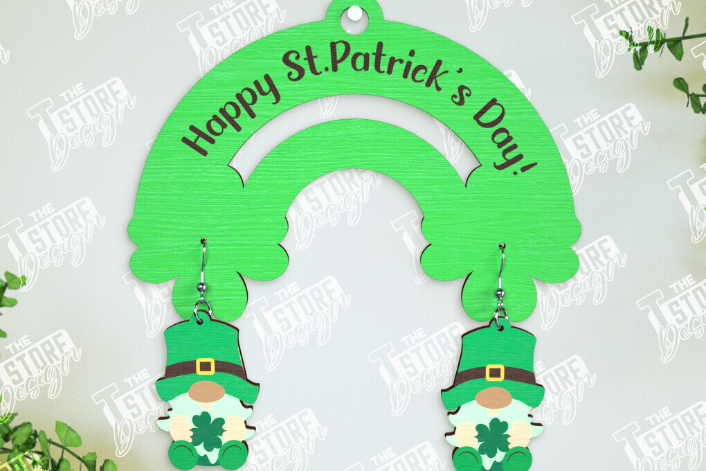 Σετ των 3 Intra απο ξύλο plywood 3mm-4mm πάχος – Σκουλαρίκια του Αγίου Πατρικίου | Τριφύλλι Δίασταση  5x5 cm INTRAFABR-114247811