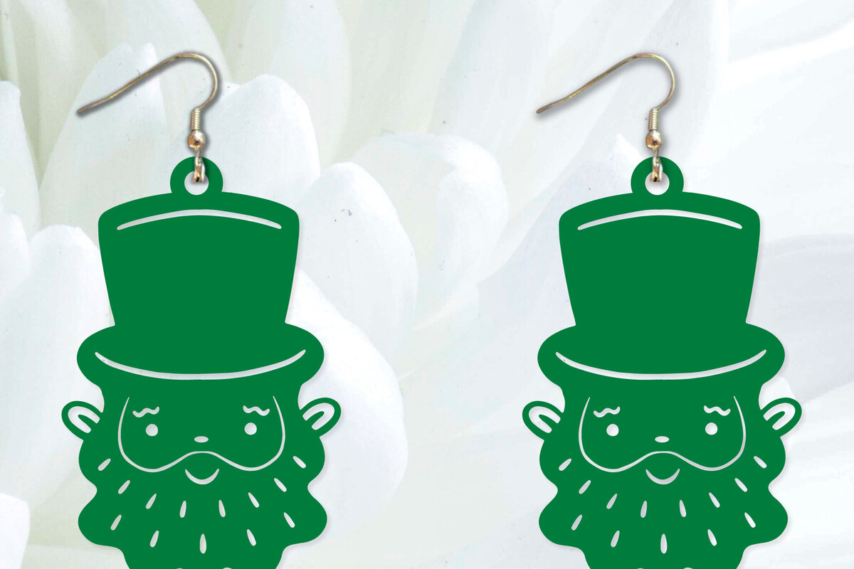 Intra απο ξύλο plywood 3mm-4mm πάχος – Σκουλαρίκια St Patrick's Day Δίασταση  5x5 cm INTRAFABR-90694218