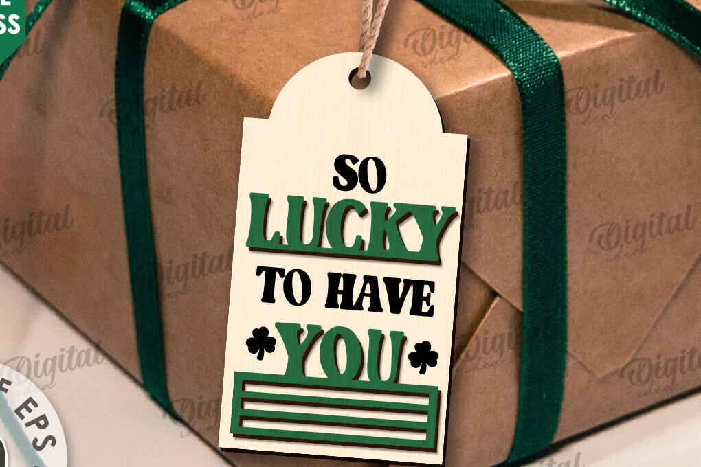 Σετ των 2 Intra απο ξύλο plywood 3mm-4mm πάχος – Κοπή λέιζερ με ετικέτα δώρου για την ημέρα του Αγίου Πατρικίου Δίασταση  20x20 cm INTRAFABR-112861776