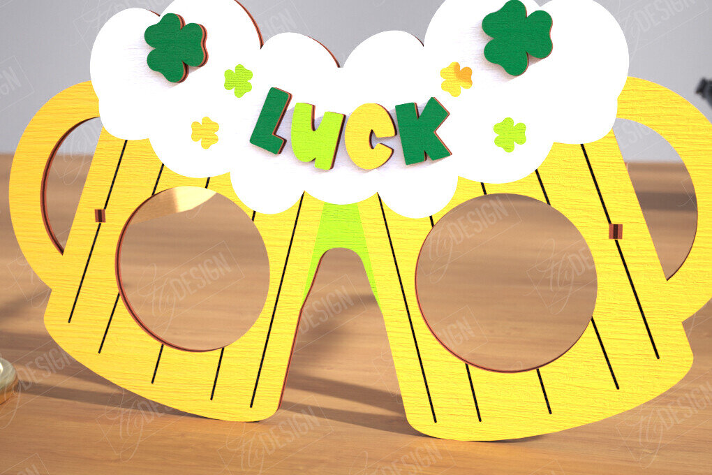 Σετ των 2 Intra απο ξύλο plywood 3mm-4mm πάχος – Γυαλιά St. Patrick's Day | Αξεσουάρ Δίασταση  20x20 cm INTRAFABR-115441223