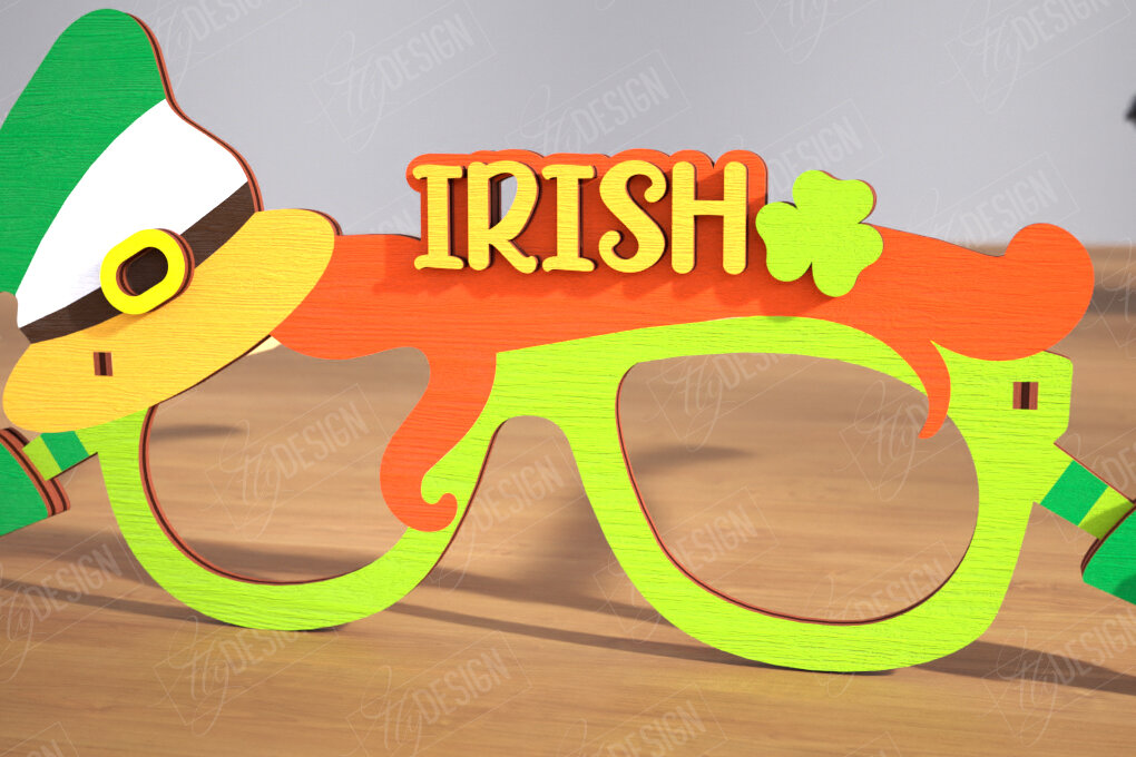 Σετ των 2 Intra απο ξύλο plywood 3mm-4mm πάχος – Γυαλιά St. Patrick's Day | Αξεσουάρ Δίασταση  20x20 cm INTRAFABR-115440669