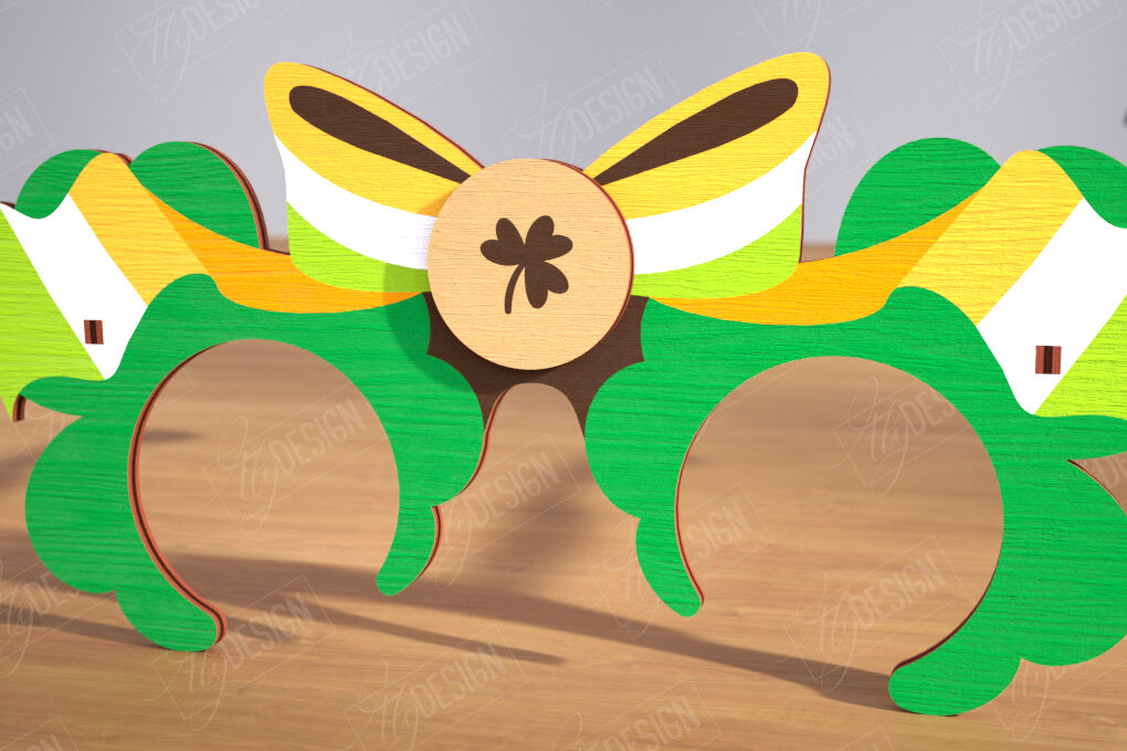 Σετ των 2 Intra απο ξύλο plywood 3mm-4mm πάχος – Γυαλιά St. Patrick's Day | Αξεσουάρ Δίασταση  20x20 cm INTRAFABR-115440769