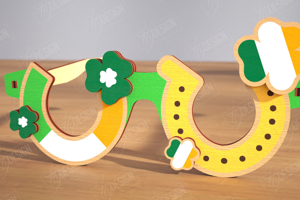 Σετ των 2 Intra απο ξύλο plywood 3mm-4mm πάχος – Γυαλιά St. Patrick's Day | Αξεσουάρ Δίασταση  20x20 cm INTRAFABR-115440637