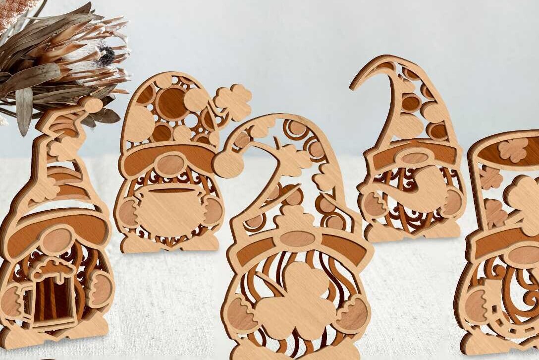 Σετ των 2 Intra απο ξύλο plywood 3mm-4mm πάχος – Πρότυπα σετ στοιχειωδών για την ημέρα του Αγίου Πατρικίου Δίασταση  20x20 cm INTRAFABR-102228436