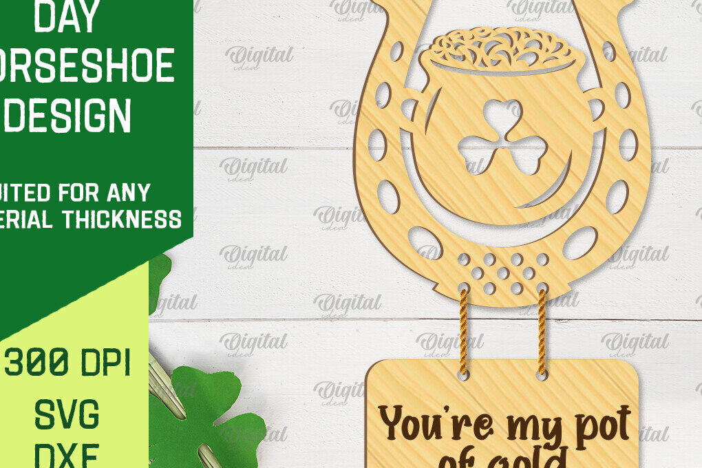 Σετ των 2 Intra απο ξύλο plywood 3mm-4mm πάχος – Πέταλο κοπής με λέιζερ του Αγίου Πατρικίου Δίασταση  20x20 cm INTRAFABR-89283626