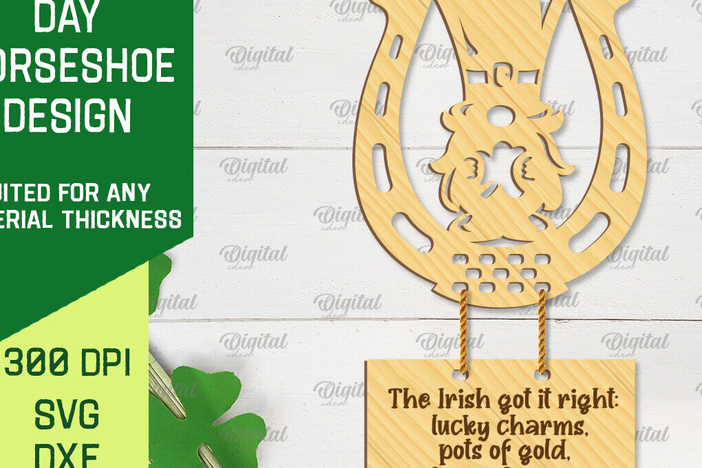 Σετ των 2 Intra απο ξύλο plywood 3mm-4mm πάχος – Πέταλο κοπής με λέιζερ του Αγίου Πατρικίου Δίασταση  20x20 cm INTRAFABR-89284361