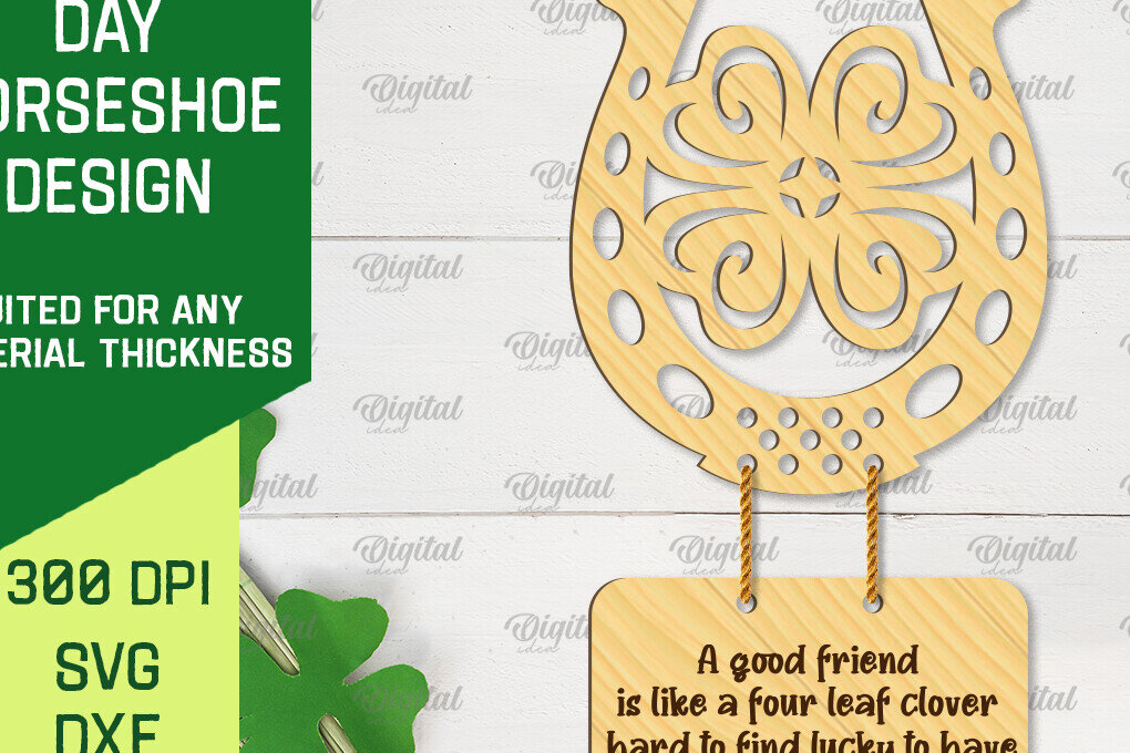 Σετ των 2 Intra απο ξύλο plywood 3mm-4mm πάχος – Πέταλο κοπής με λέιζερ του Αγίου Πατρικίου Δίασταση  20x20 cm INTRAFABR-89283483