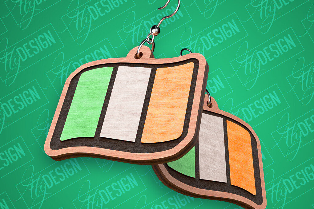 Σετ των 3 Intra απο ξύλο plywood 3mm-4mm πάχος – Σκουλαρίκια λέιζερ St. Patricks Day | CNC Δίασταση  5x5 cm INTRAFABR-82461217