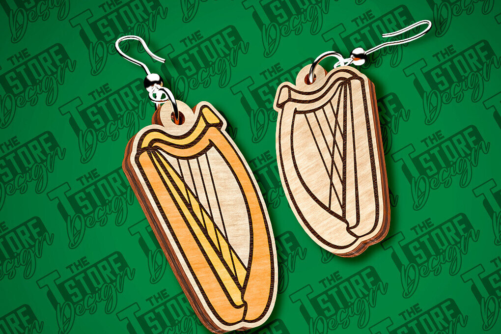 Σετ των 3 Intra απο ξύλο plywood 3mm-4mm πάχος – Σκουλαρίκια λέιζερ St. Patricks Day | CNC Δίασταση  5x5 cm INTRAFABR-83549976