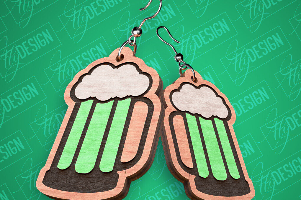 Σετ των 3 Intra απο ξύλο plywood 3mm-4mm πάχος – Σκουλαρίκια λέιζερ St. Patricks Day | CNC Δίασταση  5x5 cm INTRAFABR-82461075