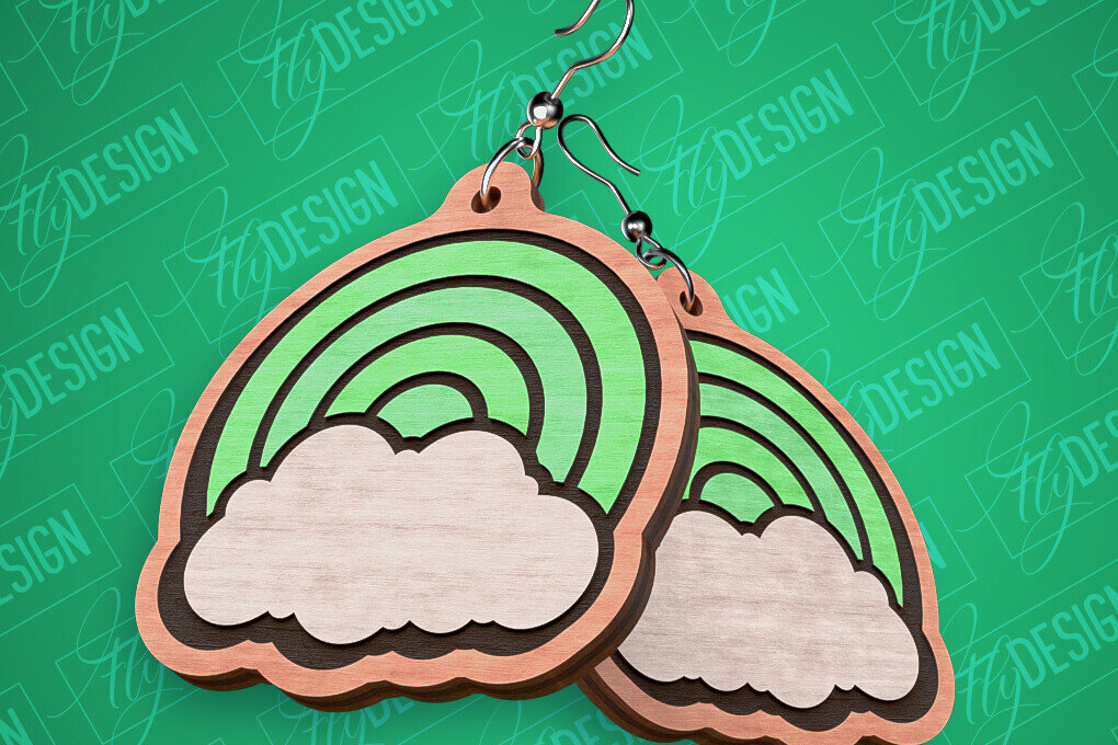 Σετ των 3 Intra απο ξύλο plywood 3mm-4mm πάχος – Σκουλαρίκια λέιζερ St. Patricks Day | CNC Δίασταση  5x5 cm INTRAFABR-82461171