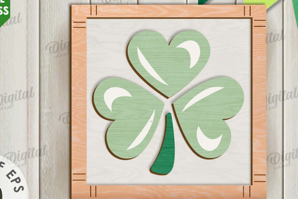 Σετ των 2 Intra απο ξύλο plywood 3mm-4mm πάχος – Κοπή λέιζερ Mini Sign Day St. Patrick Δίασταση  40x30 cm INTRAFABR-113766550