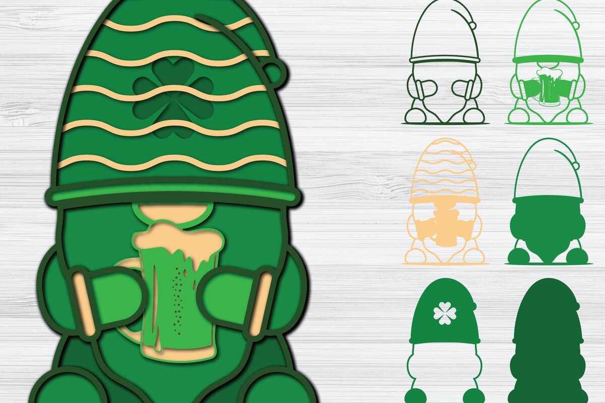 Σετ των 2 Intra απο ξύλο plywood 3mm-4mm πάχος – Κοπή χαρτιού για την Ημέρα του Αγίου Πατρικίου Δίασταση  20x20 cm INTRAFABR-25108888