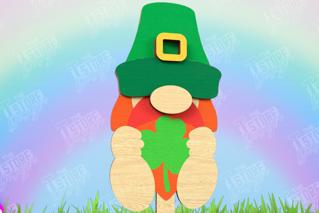 Σετ των 2 Intra απο ξύλο plywood 3mm-4mm πάχος – Πασσάλους φυτών για την ημέρα του Αγίου Πατρικίου | Κήπος Δίασταση  20x20 cm INTRAFABR-115492449