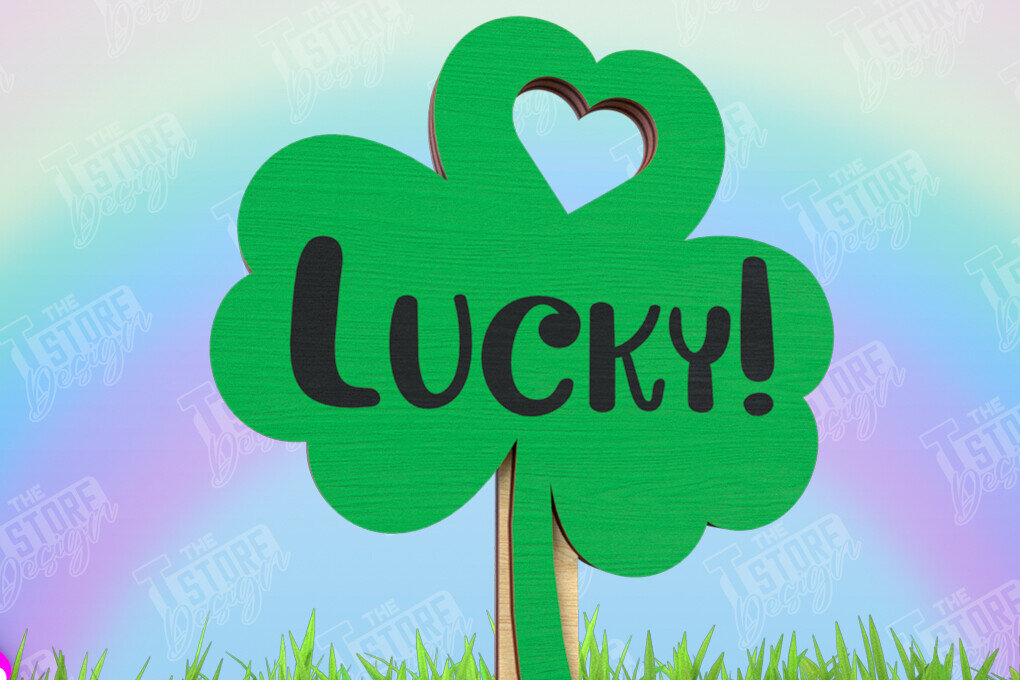 Σετ των 2 Intra απο ξύλο plywood 3mm-4mm πάχος – Πασσάλους φυτών για την ημέρα του Αγίου Πατρικίου | Κήπος Δίασταση  20x20 cm INTRAFABR-115492460