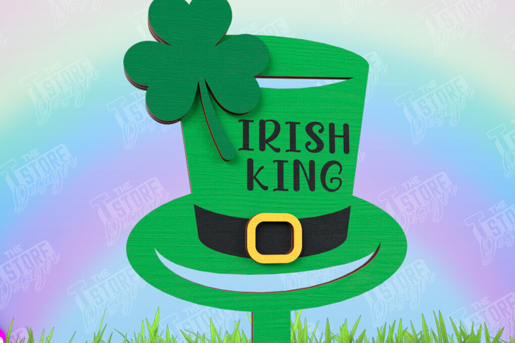 Σετ των 2 Intra απο ξύλο plywood 3mm-4mm πάχος – Πασσάλους φυτών για την ημέρα του Αγίου Πατρικίου | Κήπος Δίασταση  20x20 cm INTRAFABR-115492465